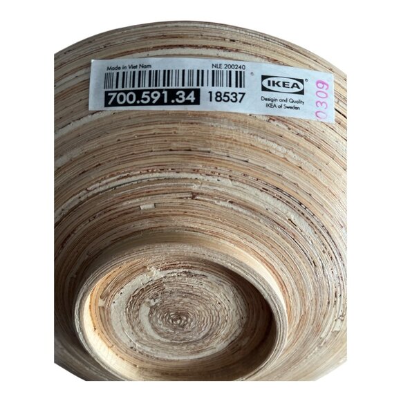 IKEA 700.591.34 Natural Bamboo Decorative Bowl 8” Made in Vietnam - Picture 3 of 4